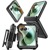 Encased Belt Case for Motorola Razr Ultra 2025 with Holster Clip - Protective Case with Built-in Screen Protector, Hinge Guard and Carrying Clip (Black)