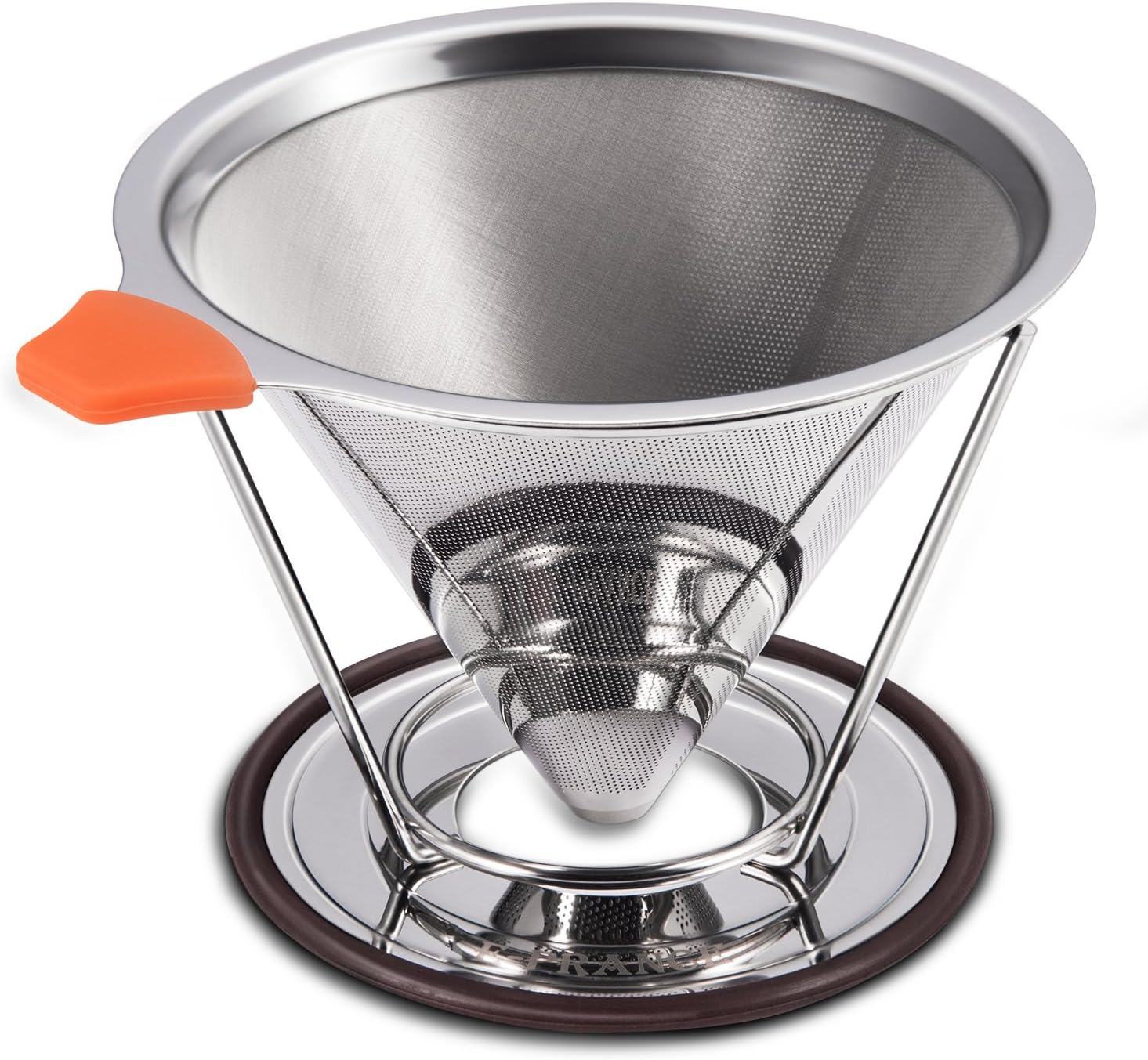 E Prance Reusable Pour Over Coffee Filter Cone Coffee Dripper Paperless Permanent 18 8 304 Stainless Steel Double Mesh Pour Over Coffee Maker With Separate Stand For 1 4 Cups Amazon Co Uk Kitchen Home