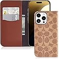Coach Signature Canvas Wallet Folio iPhone 16 Pro Max Case - Designer Phone Case - Signature Tan