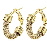 PROSTEEL 30/40/60/80/100mm Chunky Hoop Earrings For Women Gold Plated/Black Stainless Steel Hoops Earrings Statement Jewelry