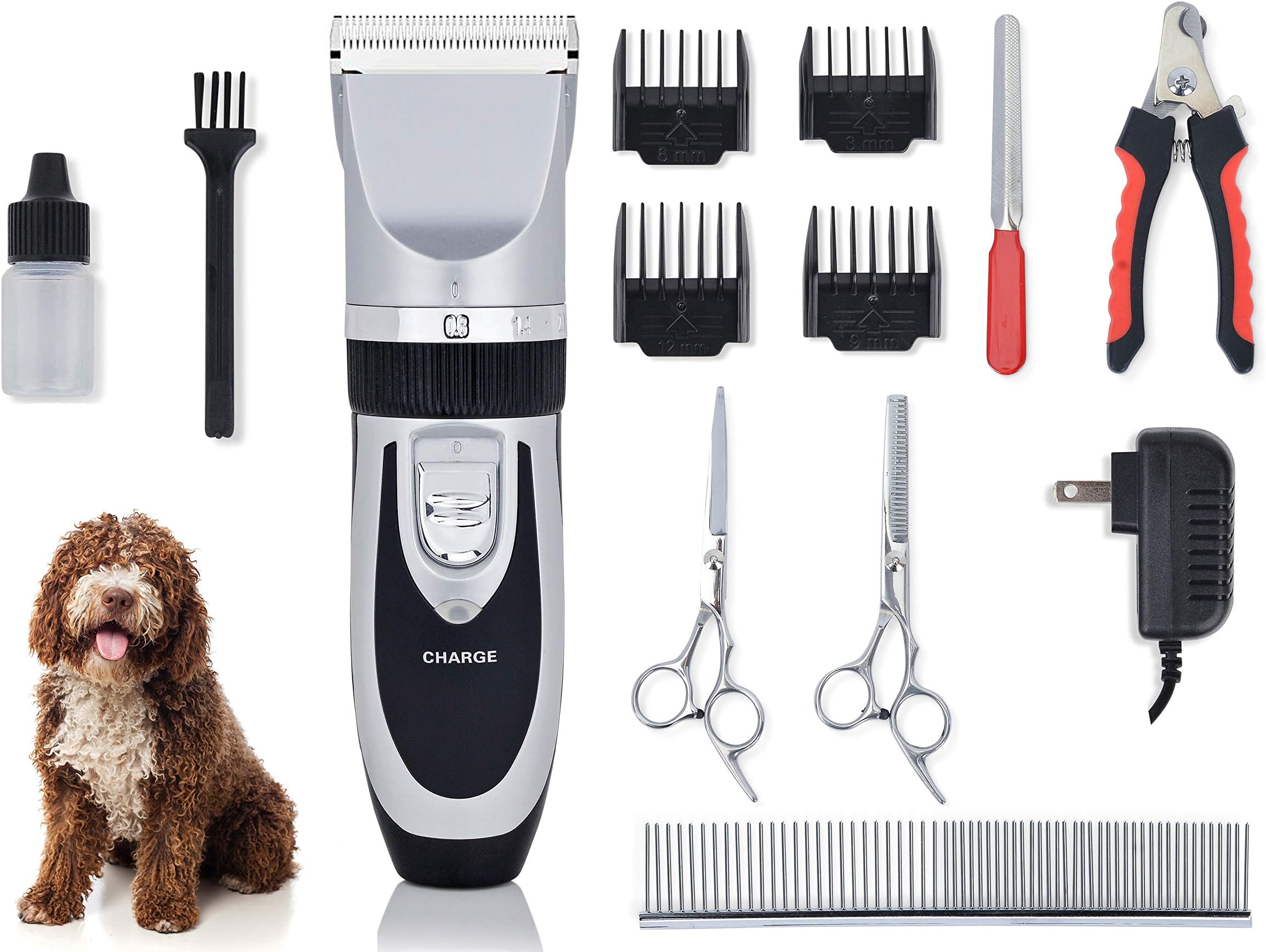 Love Bucket Pets Cordless Silent Pet Grooming Kit - Professional, Cordless and Quiet, for Dogs, Cats and Horses - Bond with Your Pet and Save Money