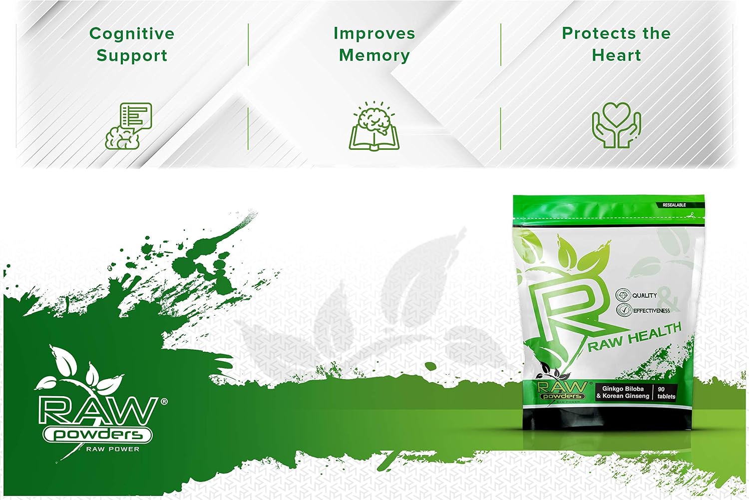 Ginkgo Biloba 3000mg & Korean Ginseng 1000mg, 90 Caps, Memory, Focus & Energy Support, Pure Ingredients, GMO & Gluten Free - Image 3