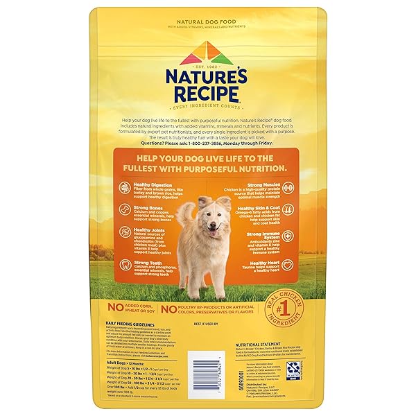 NATURE’S RECIPE DRY DOG FOOD, CHICKEN, BARLEY & BROWN RICE RECIPE, 4 LB. BAG