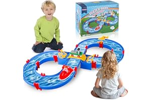 HIEMAO Water Table for Toddlers, Kids Outdoor Water Table Summer Toys, 50Pcs DIY Sand Water Sensory Table Toys on Beach Backyard, Activity Sensory Play Table for Boys Girls 3 4 5+