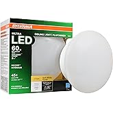 Sylvania Ultra LED Porcelain Ceiling Light Fixture, 60W = 9W, Non-Dimmable, Medium Base, 2700K, Soft White - 1 Pack (75080)