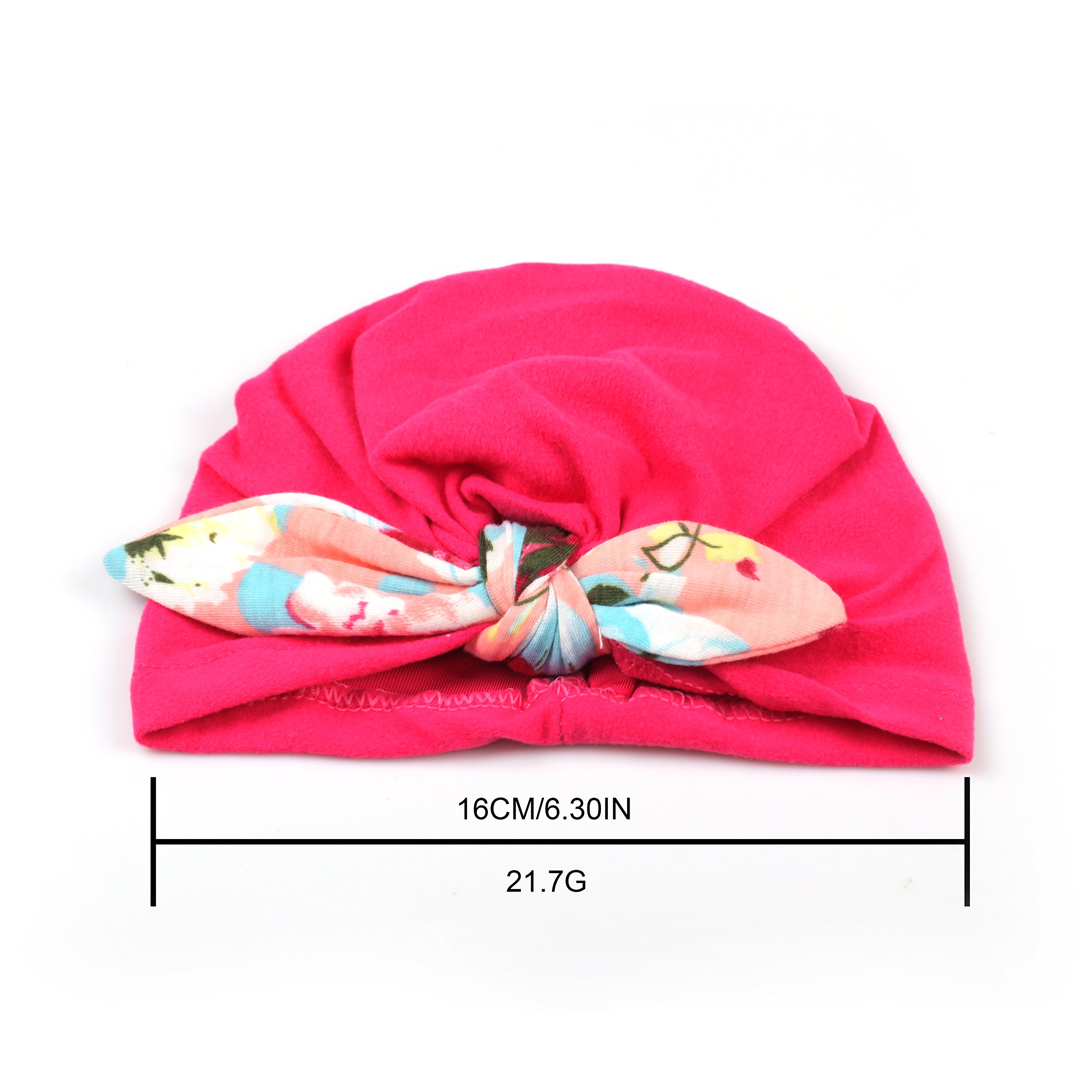 Xeababy Bow Hats for Newborn Baby Girls, 6 pcs Elastic Knot Headbands Hat Large Bow Infant Hat Headband Bow Hair Accessories