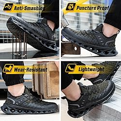 Steel Toe Shoes for Women Men Wide Non Slip