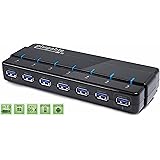 Plugable 7-Port USB 3.0 SuperSpeed Hub with 25W Power Adapter and Two Ports with BC 1.2 Charging Support for Android, Apple iOS, and Windows Mobile Devices