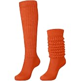 Glitopper Slouch Socks Scrunch | Knee High Slouchy Scrunch for Women, 80s 90s Retro Stacked Boots, Casual Daily Wear, Soft Ribbed Knit Cotton Material