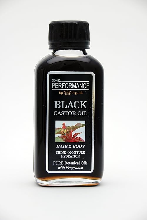 Sonik Performance PURE JAMAICAN BLACK CASTOR OIL 4oz 125ml - With FRAGRANCE - For Face, Hair, Body and Nails. Original 100% Pure Castor Beans Oil For Hair, Eyelashes And Eyebrows HAIR GROWTH OIL
