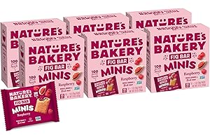 Nature's Bakery Fig Bar Minis, Raspberry, Whole Grain, Vegan Friendly, Kosher, Non-GMO, 10 Ounce (Pack of 6)