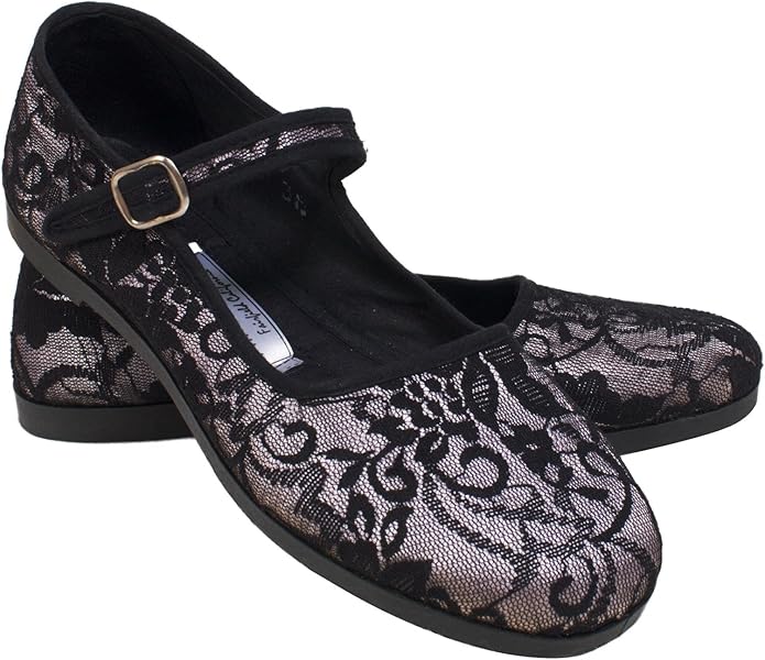 Pandamerica Black Lace Mary Jane Chinese