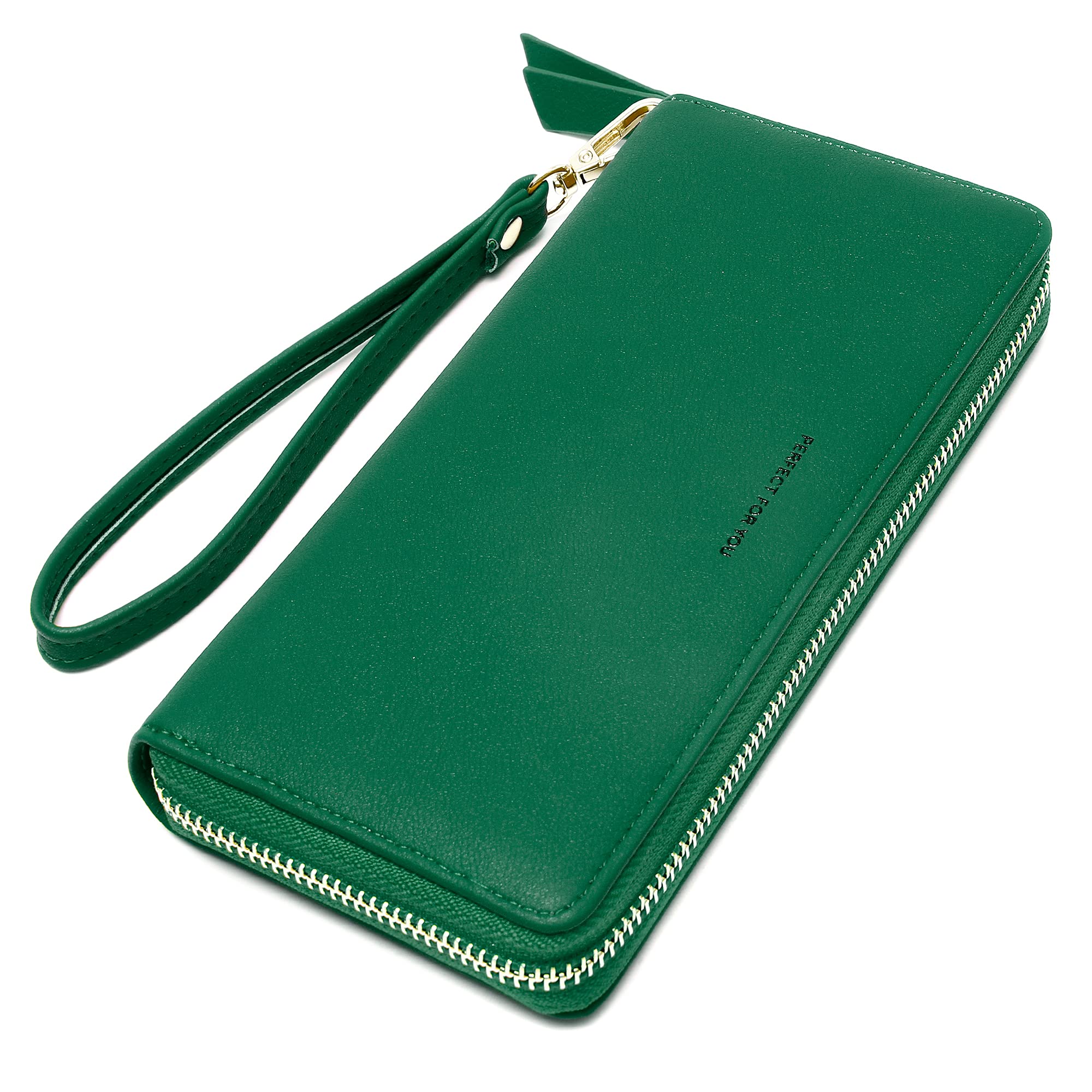 VOCUS Womens Wallet RFID Blocking Zip Around Wallet PU Leather Large Travel Long Purse Credit Card Holder with Wristlet