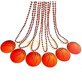 GZYSSL 12 Pcs Sport Theme Party Beads Necklaces Basketball Pendants Beads Necklaces Sport Team Decorations Accessories Party Supplies…