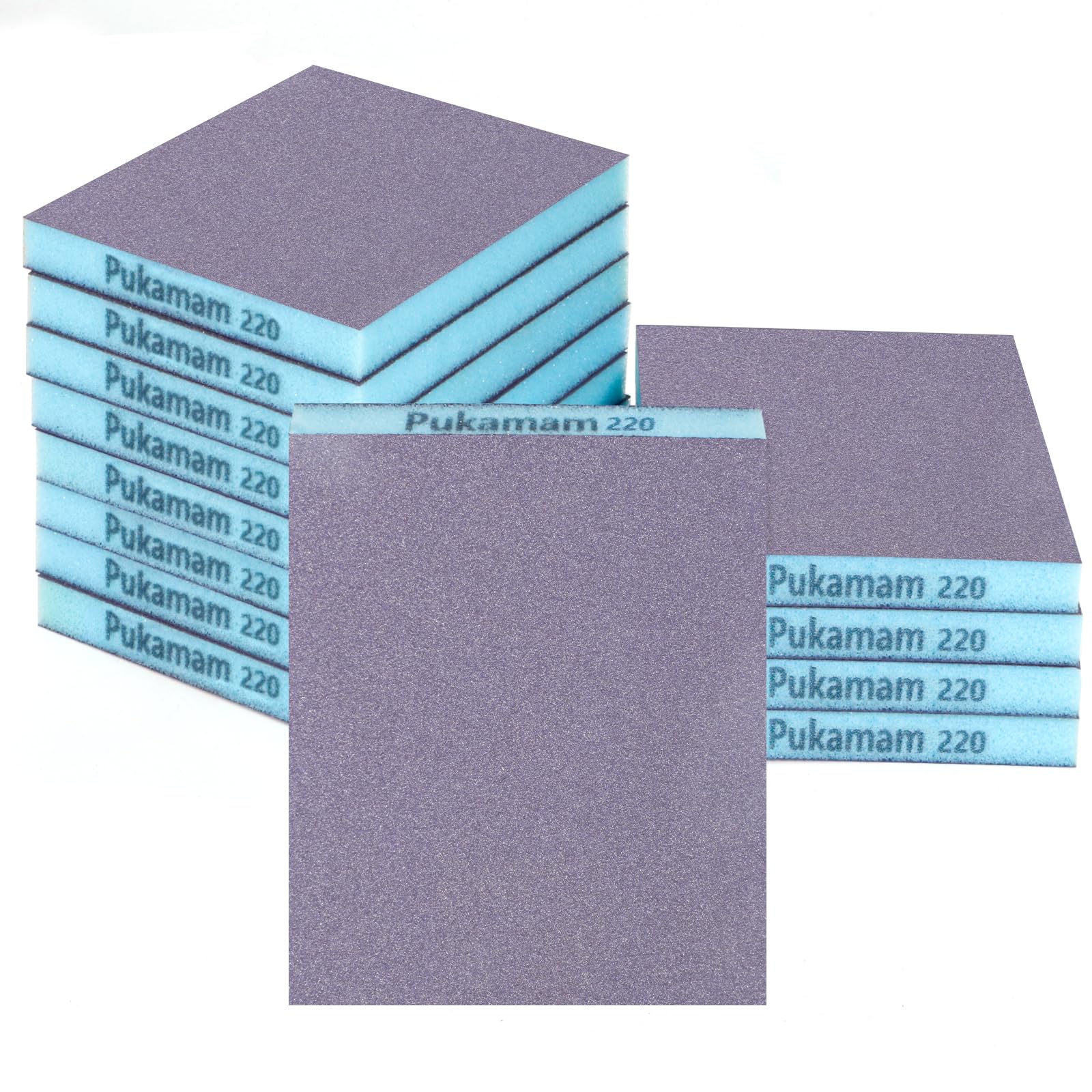 Photo 1 of 12 Pack Sanding Sponge, Washable and Reusable Sanding Blocks 220 Grit Wet Dry Sand Paper for Wood Drywall Metal Furniture