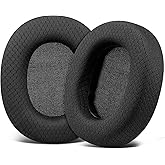 SOULWIT Mesh Fabric Replacement Earpads for Sony MDR-7506 MDR-V6 MDR-V7 MDR-CD900ST Monitor Headphones, Ear Pads Cushions with Softer High-Density Foam - Black
