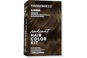 Madison Reed Radiant Hair Color Kit, Soft Medium Neutral Brown for 100% Coverage of Resistant Gray Hair, Ammonia-Free, 6.5NNA Sondrio Brown, Permanent Hair Dye, Pack of 1