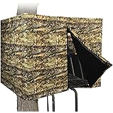 Tree Stand Blind Kit 138'' X 35.4'' Universal 2 Man Tree Stand Blinds For Deer Hunting Tree Stand Camouflage Silent Tree Stand Skirt Deer Ladder Stand Blind Kit Colorfast Treestand Blind Accessories