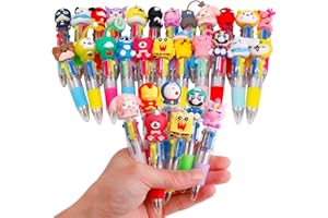 hvqeevf 30Pcs Mini Multicolor Pens in One 4-in-1 Fun Pens for Kids, Ballpoint Pens for Birthdays and Children's Parties, Cute Pens Gifts Assorted Ink Kawaii Pens