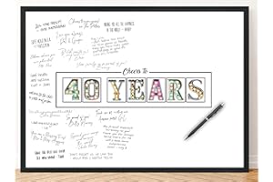 L & O GOODS L&O Goods 40th Birthday Party Decorations - Signature Board For Party - Party Supplies, Guest Book, Or Card Alternative For Women Or Men - Signing Board For Party - Poster Size 11x17 – Unframed