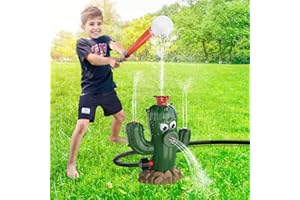 LAZZAROU Water Sprinkler Baseball Toy,Cactus Water Play for Kids,Summer Outside Toys Lawn Backyard Water Fun Game Pool Party,Water Baseball for Kids Boys & Girls Age 3+ Years (Cactus)