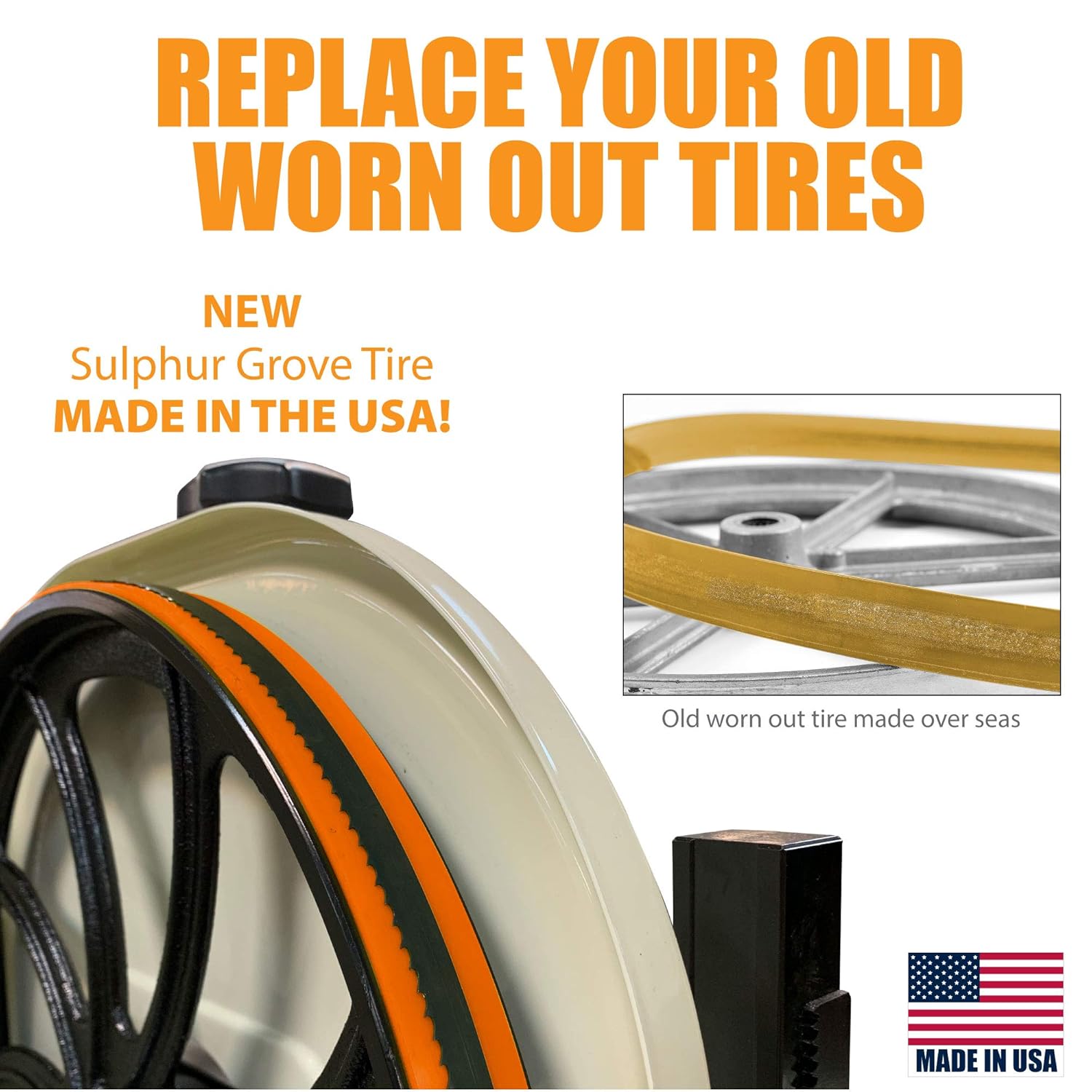 9 inch x 1/2 inch x .095 inch Urethane Band Saw Tire 2 Pack Black