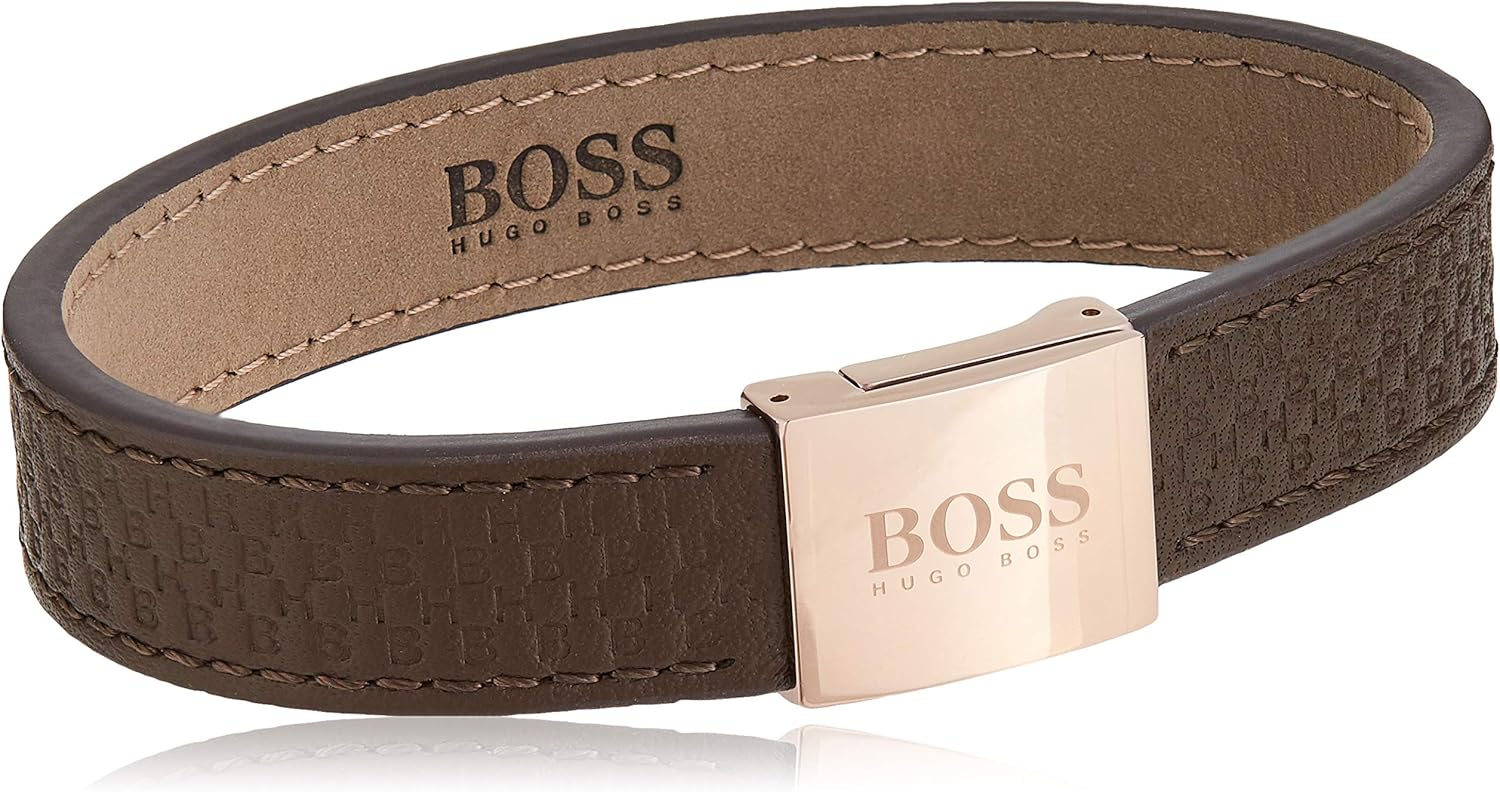 Mens hugo boss leather bracelet Clearance