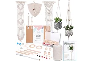 MIGO Creates Macrame Kits for Adults Beginners with 126 Macrame Supplies and 7 Projects E-Book: DIY Macrame Kit with 165 Yards Macrame Cord and Craft Supplies & Materials to Start Macrame!