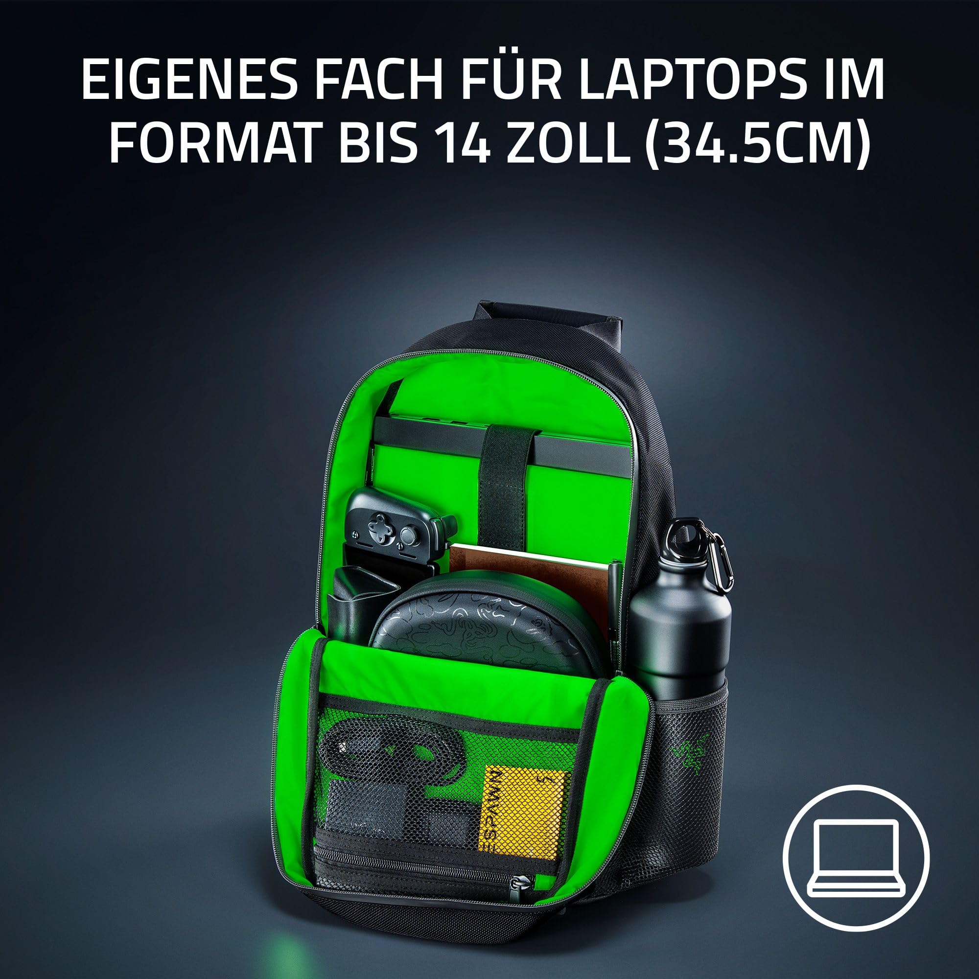 Razer Rogue V3 Backpack (13,3") Chromatic Edition - Kompakter Reise Rucksack (Fach für Laptop bis 13 Zoll, Abriebfest, Außenhülle aus Polyester) Schwarz 6