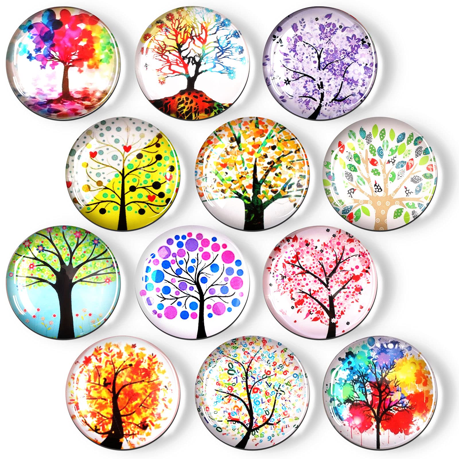 OOTSR 12PCS Decorative Refrigerator Magnets, Tree Of Life Fridge Magnets, Office Magnets Set, Refrigerator Magnets For Whiteboard, Map, Home Decoration, Arts Crafts, Classroom