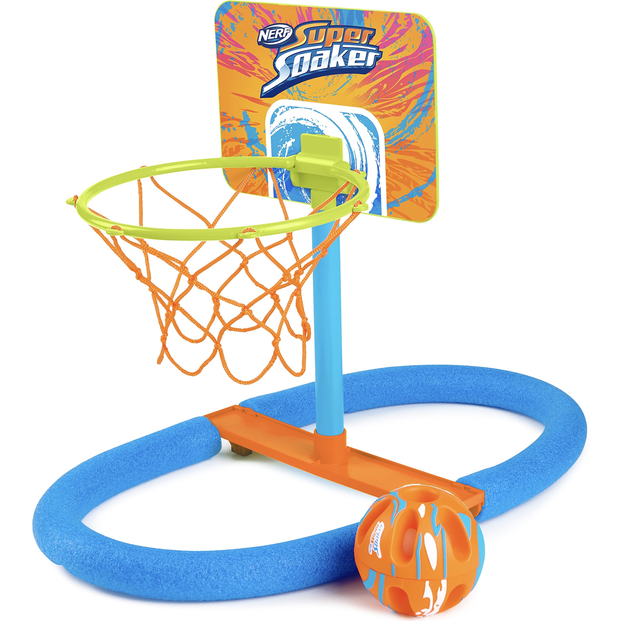Photo 1 of Nerf Super Soaker Dunk It Pool Basketball – in-Pool and Pool-Side Hoop with Unsinkable Ball – Summer Pool Toys