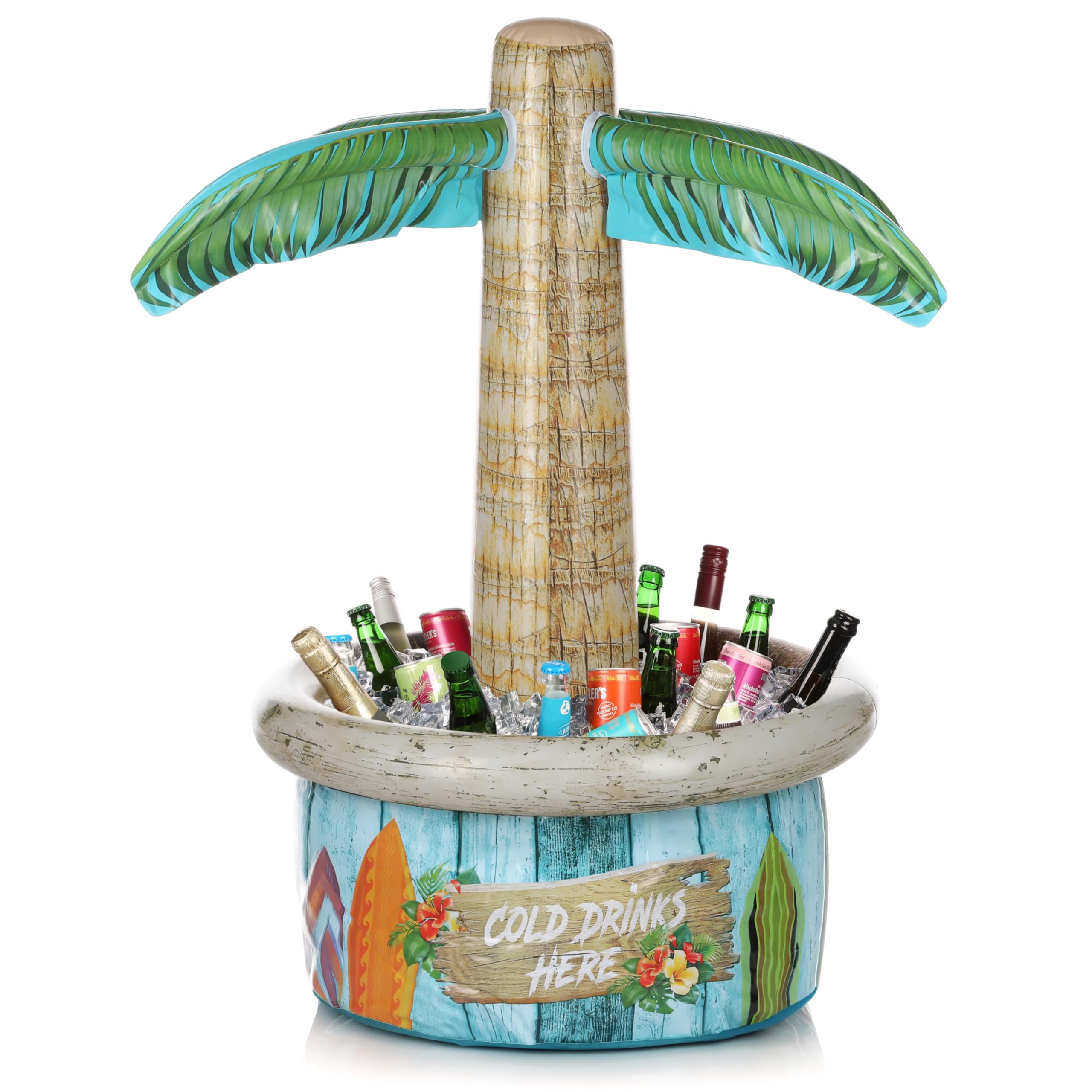 FunX Inflatable Palm Tree Drinks Cooler - Party and Festival Accessory in Beach Look - Ideal for Garden Party, Summer Party or Pool Party - 94 x 90 cm