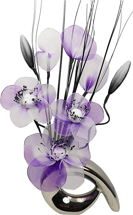 Amazon De Flourish Kunstblumen Im Topf Dekoration Wohnung Modern Deko Wohnzimmer Geschenk 32cm