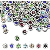 Godonswal140Pcs Sew on Flower Claw Rhinestones 0.47 Inch - Sparkling Crystal Glass Gems for Bedazzling Clothing, Shoes, Bags, Wedding Dresses, Hats & DIY Craft Embellishments (Mixed Color)