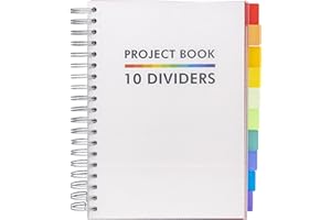 Pukka Pad B5 Subject Notebook with 10 Repositionable Dividers for Organization – 400 Perforated Pages of 80GSM Paper – 200 Sheet Notebook for School, Office, and Home – White, 7.48 x 9.84in