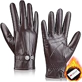 MAGILINK Genuine Sheepskin Leather Winter Warm Thinsulate Touchscreen Driving Motorcycle Gloves