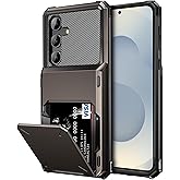 Vofolen for Samsung Galaxy S25 Case Wallet with Card Holder Dual Layer Heavy Duty Shockproof Hidden Flip 4-Card Slots Large Storage Protective Galaxy S25 Wallet Case for Women Men, 6.2" Gun Metal
