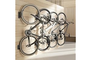 Pegzone 4 Pack Bike Rack Garage, Bike Wall Mount Heavy Duty, Holds 77 Lbs, Swivel Bike Hangers for Garage, Adjustable Indoor 