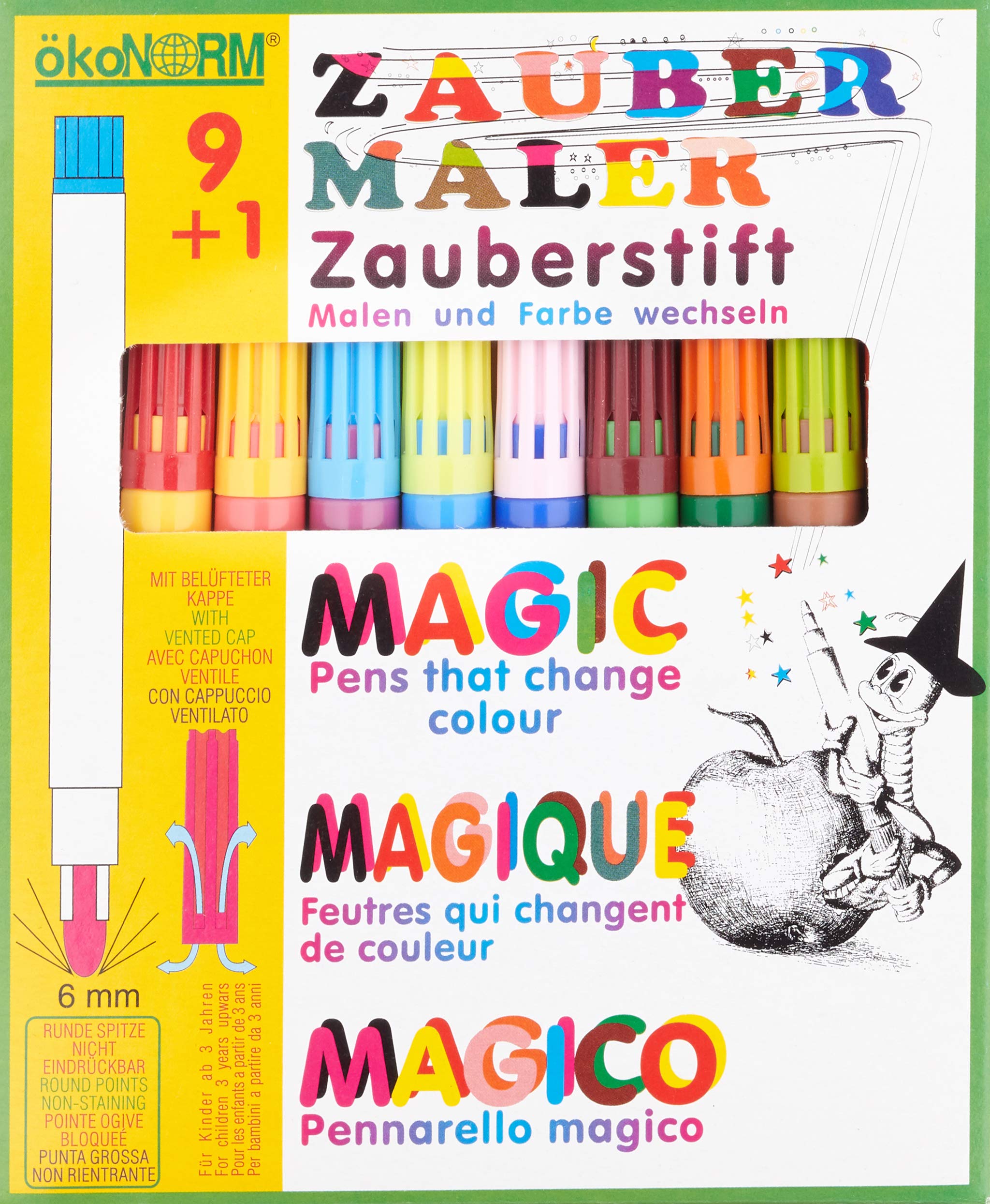 ökoNORM (Oekonorm Magic Markers 9+1 Set, 9 Colours + 1 Colour Changing Marker