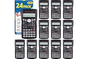 YESBES 24 Pack Scientific Calculators Bulk, 2-Line Large Screen Display 240 Functions Scientific Calculators for Students, Math Algebra Fraction Calculator for High School College School