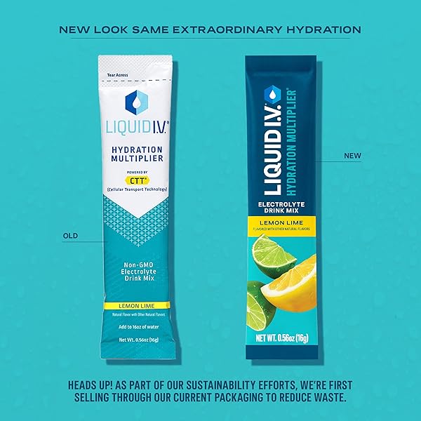LIQUID I.V.® HYDRATION MULTIPLIER – LEMON LIME | ELECTROLYTE POWDER DRINK MIX | 1 PACK (16 SERVINGS)