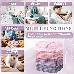 Newwiee 4 Pcs Flanne Fleece Throw Blanket for Bed