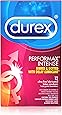 Durex Condom Performax Intense Natural Latex Condoms, 12 Count - Ultra Fine, ribbed, dotted with delay lubricant