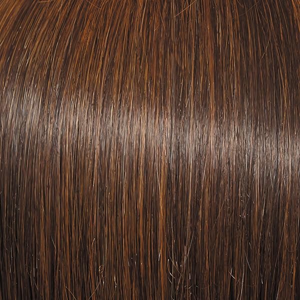 RAQUEL WELCH FLIP THE SCRIPT MID-LENGTH LAYERED WIG WITH LACE FRONT AND MEMORY CAP LLL, AVERAGE CAP SIZE, RL5/27 GINGER BROWN