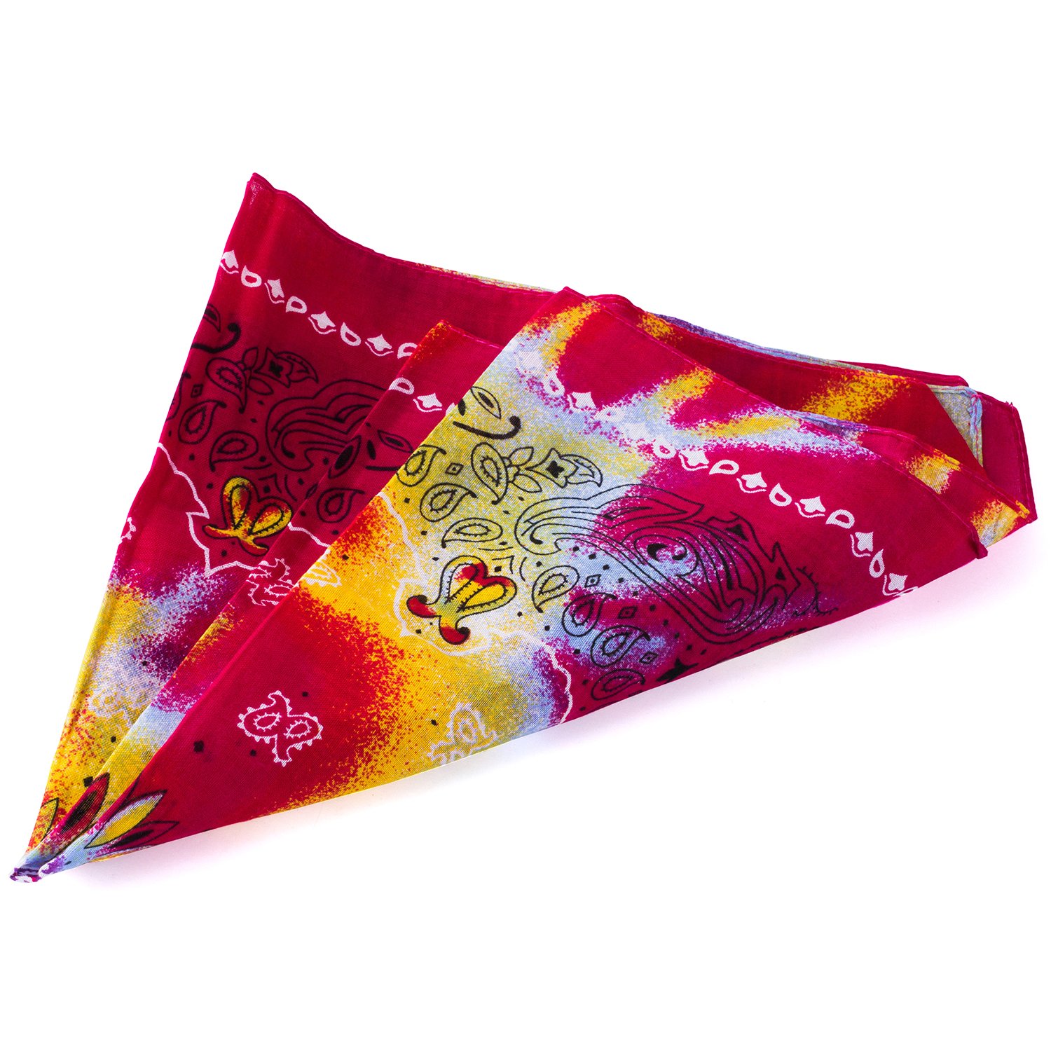 Colorful Bandana CoverYourHair Tie Dye Paisley Bandana Rainbow Colored Bandana