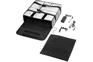 Homevative Electric Heated & Insulated Pizza & Food Delivery Bag. Home Outlet & Car Power Plugs Included, Holds 3 Large Pizza Boxes