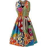 HongyuAmy Women's African Print Dresses Ankara Patterns Cloth Dress