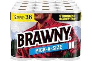 Brawny® Pick-A-Size® Paper Towels, 12 Triple Rolls = 36 Regular Rolls