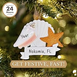 Personalized Seashell Ornament 2025 | Free 24h