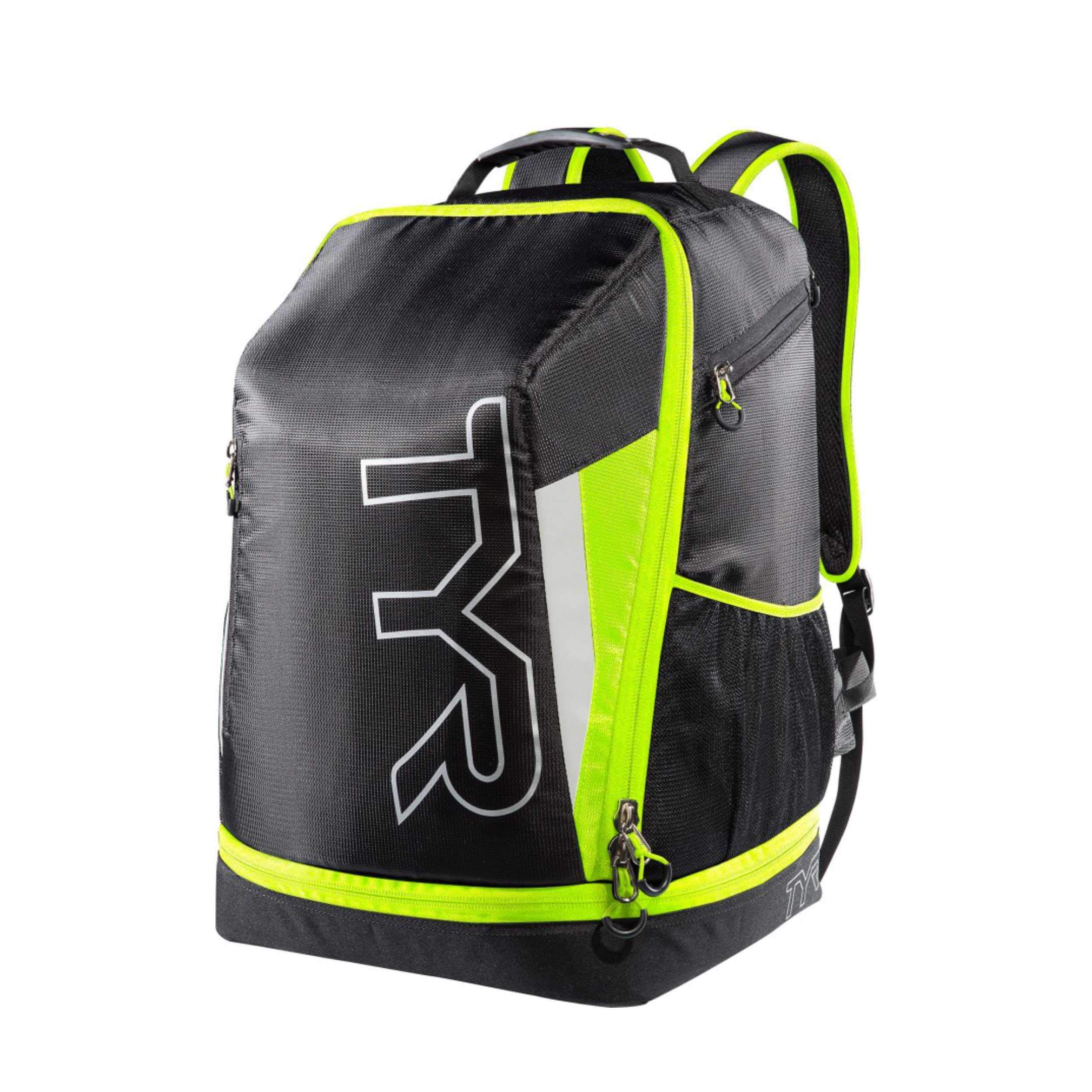 TYR Apex Transition Backpack Triathlon Bag - Black/Fl Yellow